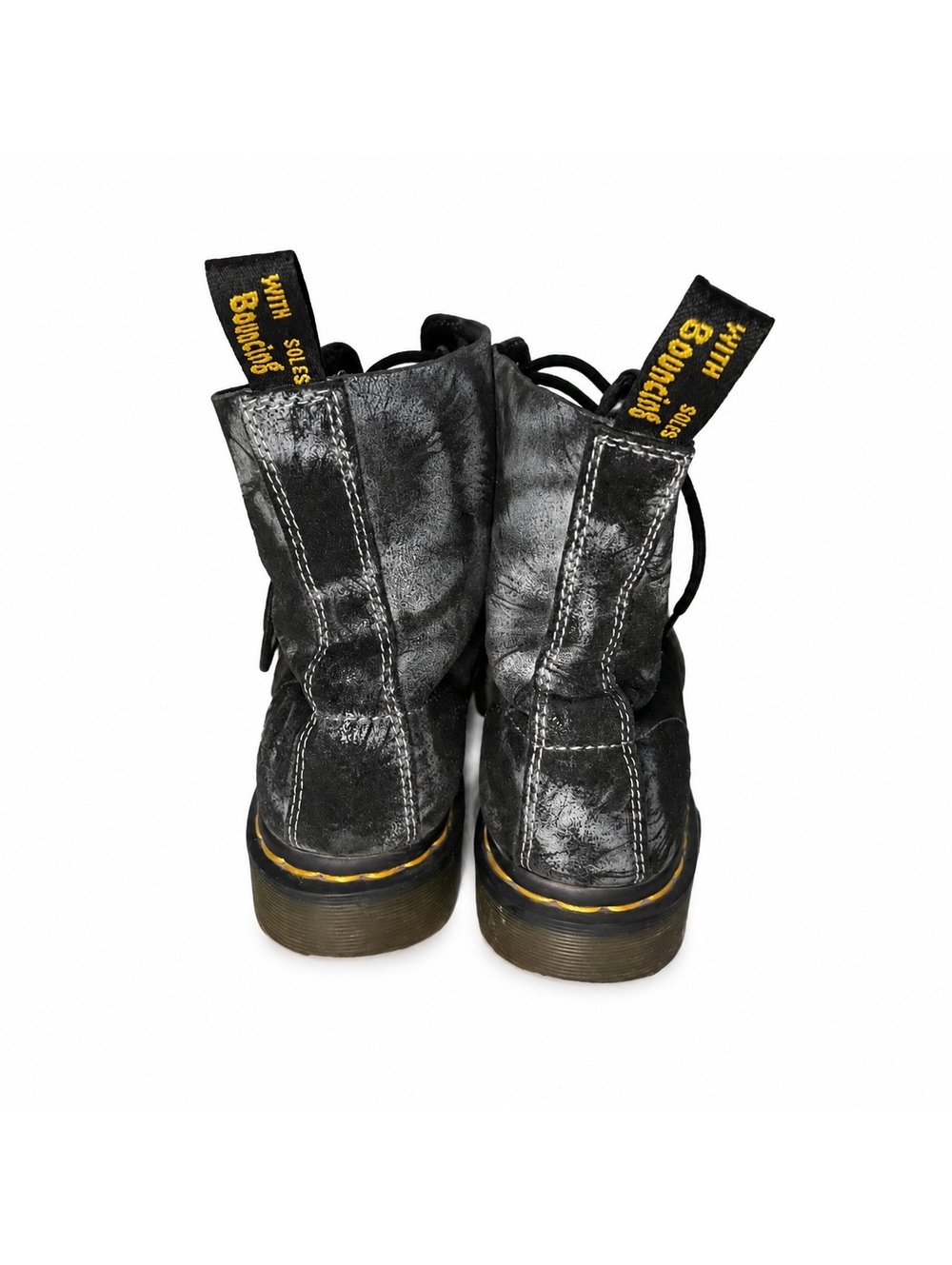Dr. Martens 1460 Tie Dye Black Gray Leather Boots Size 8 - Picture 4 of 6